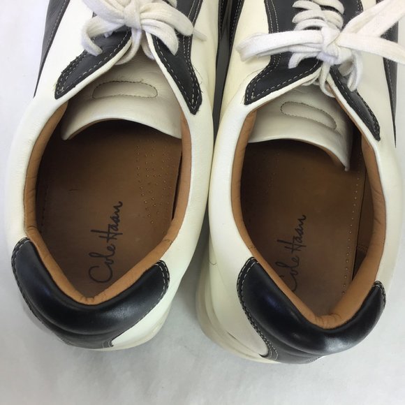 Cole Haan Men Leather White Black Shoes 14M - Picture 4 of 11